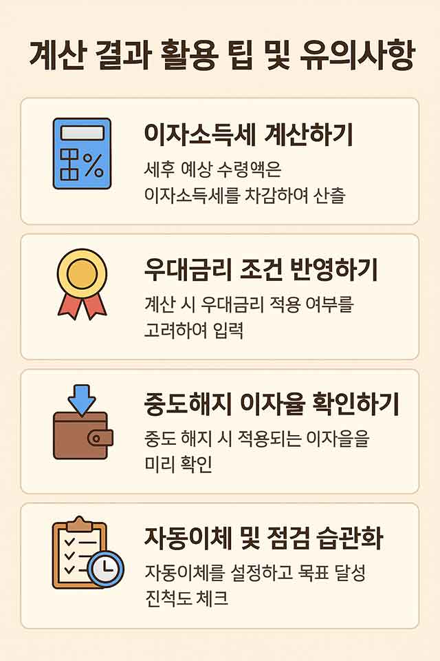 복리 이자 계산기 결과 활용 팁 유의사항 복리 이자 계산기 - 계산 결과 활용 팁과 유의사항