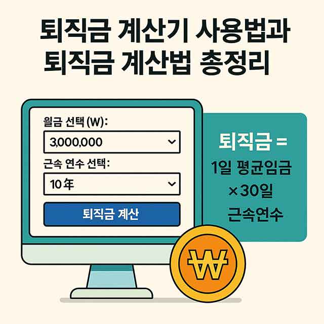 퇴직금 계산기 01 기본 연차별 금액